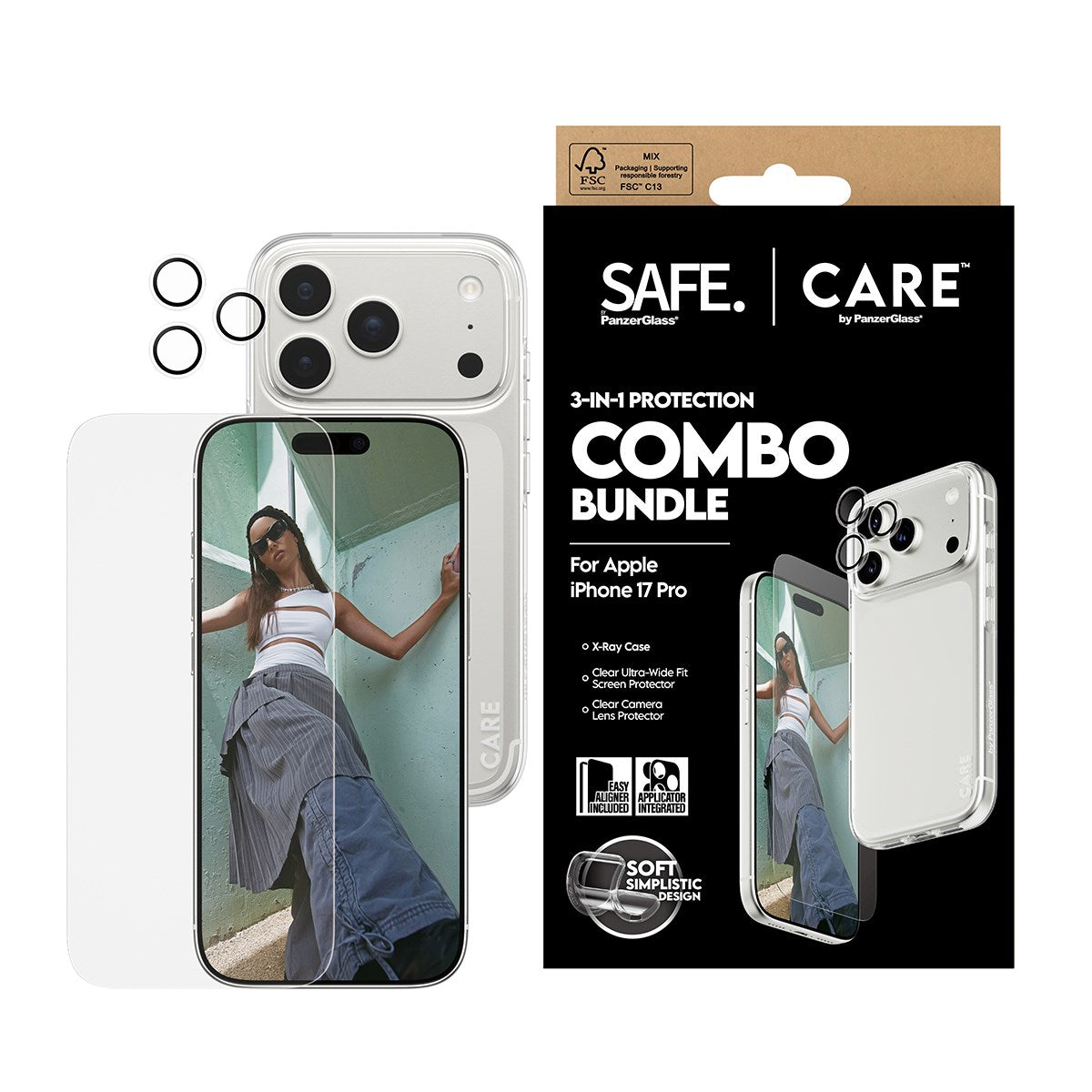 SAFE. | CARE™ by PanzerGlass® 3-in-1 Combo Bundle iPhone 17 Pro